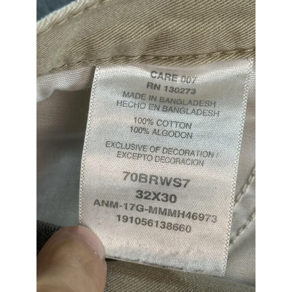 Wrangler Pants Mens 32x30 Beige Relaxed Fit Cargo Canvas Straight Leg Workwear